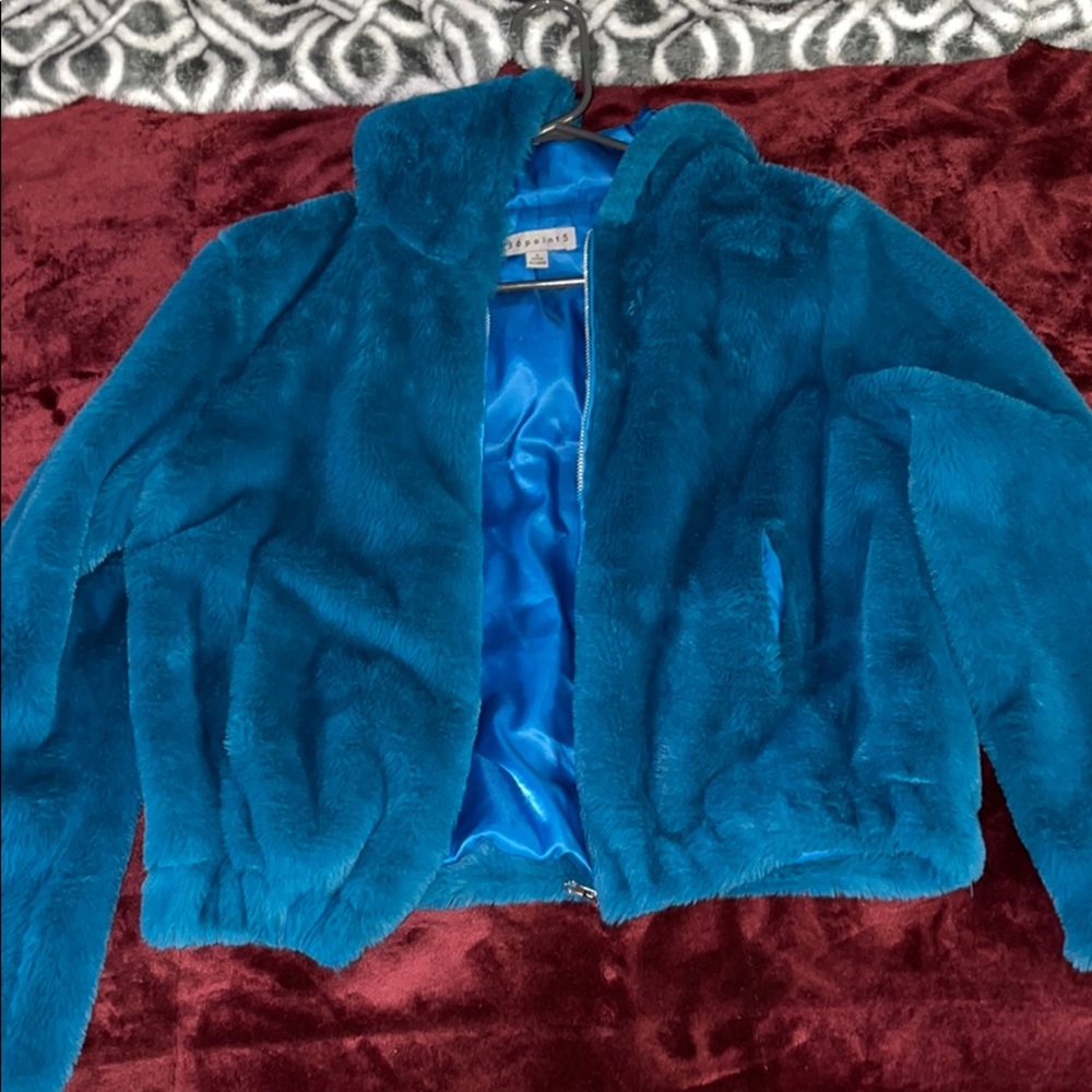 TIFFANY BLUE FUR COAT
